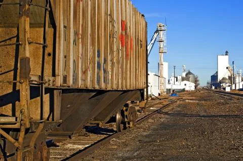 Rusty Old Railcar On a Siding Stock Photos