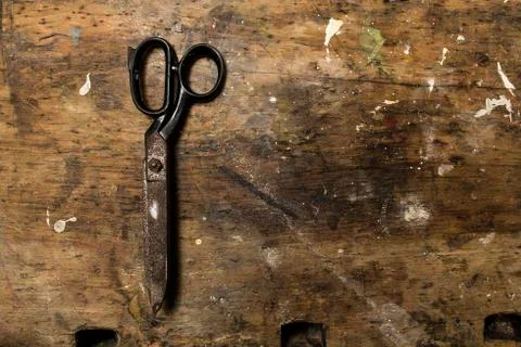 Rusty old scissors Stock Photos
