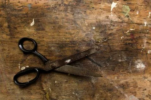 Rusty old scissors Stock Photos