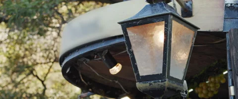 Rusty old street metal light lamp Stock Footage 151394855