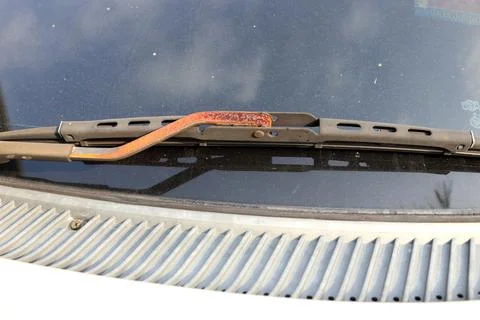 Rusty old wiper windscreen car. Foto stock