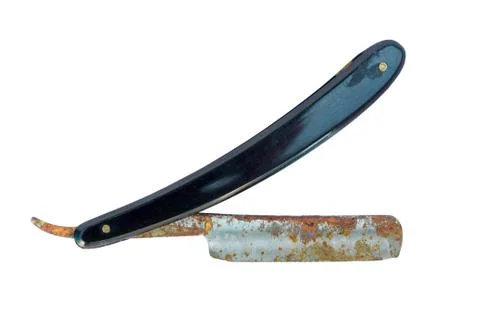 Rusty open razor Stock Photos