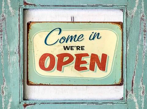 Rusty open sign Stock Photos