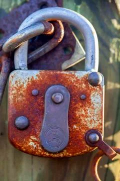 Rusty padlock Foto stock
