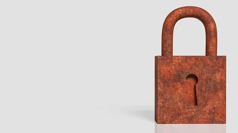 Rusty Padlock Symbolizing Broken Security And Vulnerable Protection Concept.. Stock Illustration