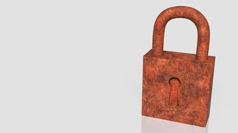 Rusty Padlock Symbolizing Broken Security And Vulnerable Protection Concept.. Stock Illustration