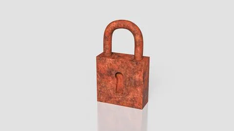 Rusty Padlock Symbolizing Broken Security And Vulnerable Protection Concept.. Stock Illustration