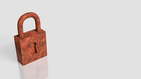 Rusty Padlock Symbolizing Broken Security And Vulnerable Protection Concept.. Stock Illustration