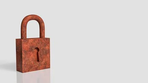 Rusty Padlock Symbolizing Broken Security And Vulnerable Protection Concept.. Stock Illustration