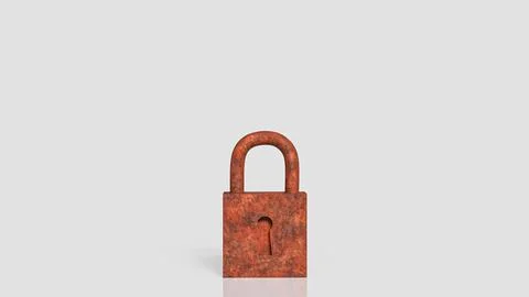 Rusty Padlock Symbolizing Broken Security And Vulnerable Protection Concept.. Stock Illustration