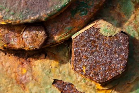 Rusty painted bolt Stock Photos