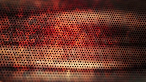 Rusty perforated sheet slowly rolling Stock Footage 81426484