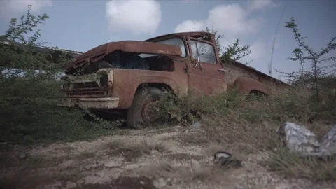 Rusty pick up truck Stock Footage 74023608
