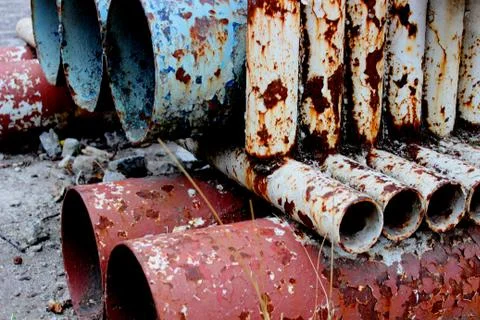 A rusty pipe construction Stock Photos