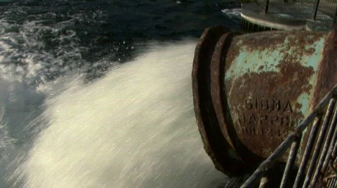 Rusty Pipe &amp; Gushing Water Stock Footage 294120