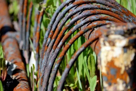 Rusty Pipes After the Fire 7 Stock Photos