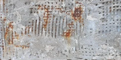 Rusty plaster rebar abstract background Stock Photos