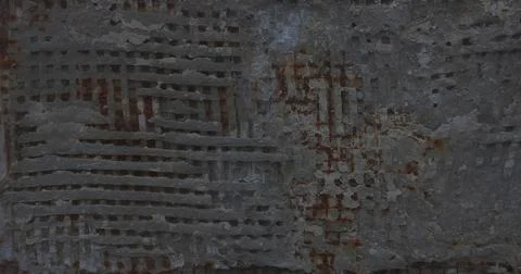 Rusty plaster rebar abstract background Stock Photos