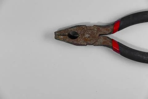 Rusty pliers isolated on white background Stock Photos