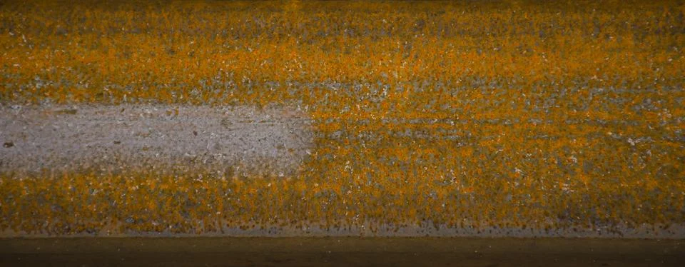 Rusty rail top view. Texture of rusty metal. Background for modeling or trans Stock Photos
