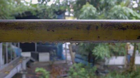 Rusty Railing After Rain Video stock 338343283