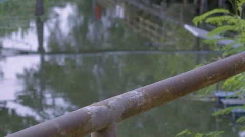 Rusty Railing Surface Detail Stock Footage 338342739