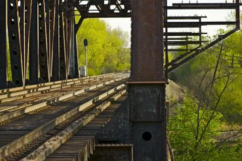 Rusty railroad bridge Stock Photos
