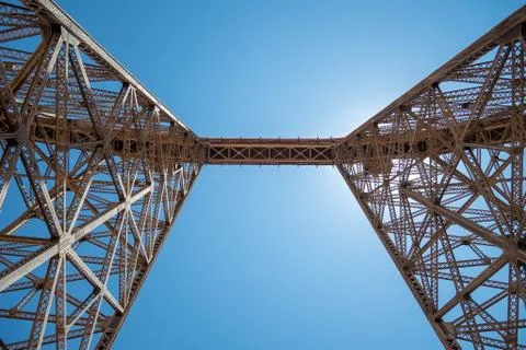 Rusty railroad bridge. Stock Photos