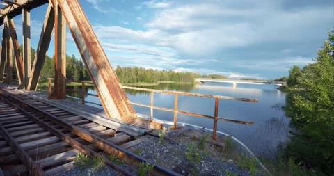 Rusty railroad bridge03 Stock Footage 172544807