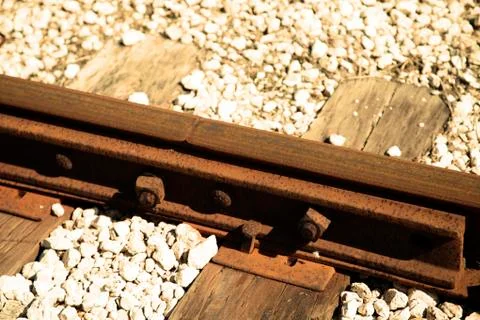 Rusty railroad track Foto stock
