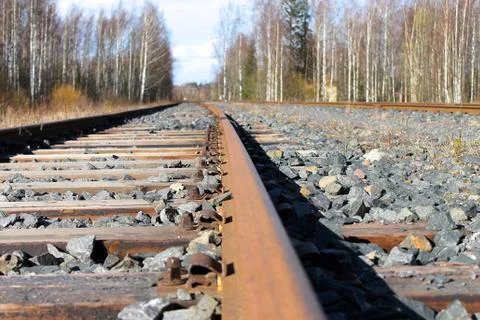 Rusty railroad tracks. Stock Photos