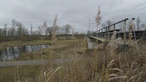 Rusty railway bridge Stock Footage 300375865