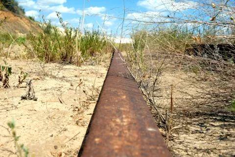 Rusty railway a rail Stock Photos