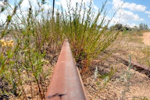 Rusty railway a rail Stock Photos