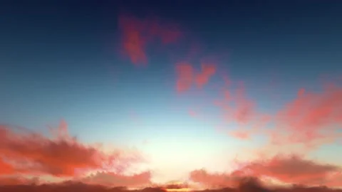 Rusty red magenta storm clouds blue sky dusk sunset time lapse seamless loop Video stock 159707755