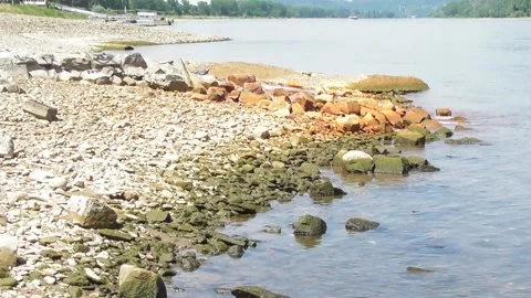 Rusty red river estuary to the Rhine Stock Footage 337586112