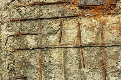 Rusty reinforced concrete structures Stock Photos