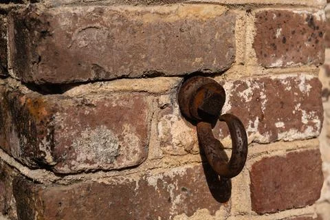 Rusty Ring on Brick Wall Stock Photos