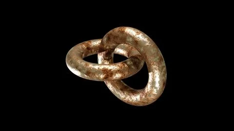 Rusty rings 3d render Stock Illustration