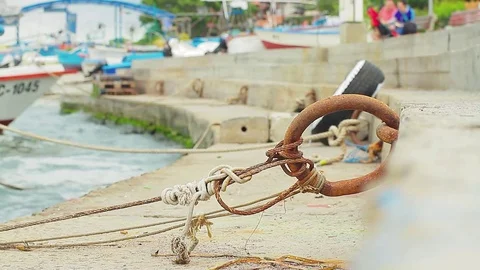 Rusty rings in boating Stock Footage 78068964