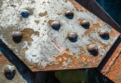 Rusty rivets from close Stock Photos