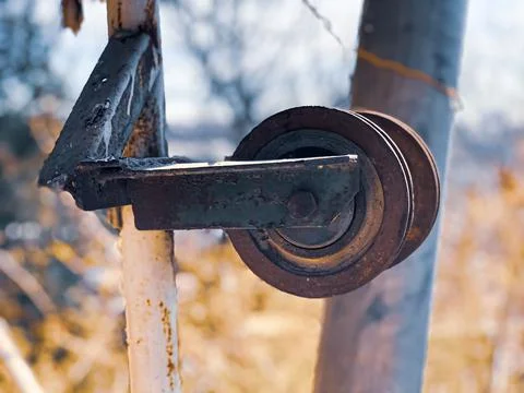 The rusty roller on blurred background Stock Photos
