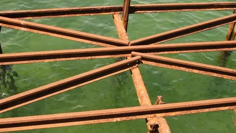 Rusty rotten abstract construction Stock Footage 114190655