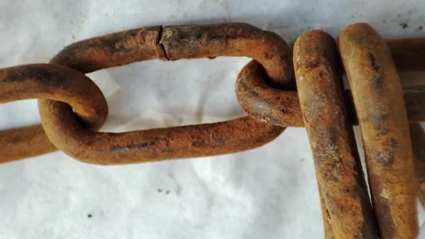 Rusty rotten chain Stock Footage 165102499