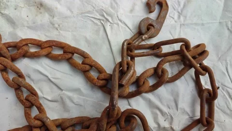 Rusty rotten chain Stock Footage 165102649