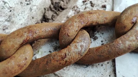 Rusty rotten chain Stock Footage 165102696