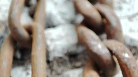 Rusty rotten chain Stock Footage 165105732