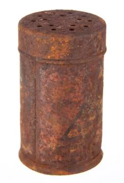 Rusty salt can Stock Photos