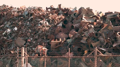 Rusty scrap metal in a heap Stock Footage 96085828