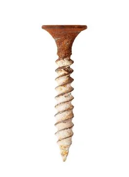 A rusty screw with a spiral pattern on it Stock Photos